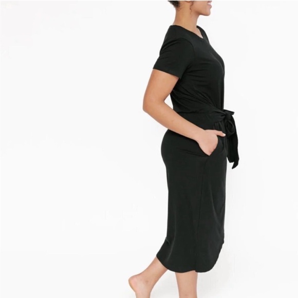 Smash+Tess BNWT XS Blk Rebecca Fsux Wrsp Dress - Picture 2 of 3